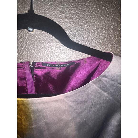 Elie Tahari Old Money Up Town Silk Leopard Animal Print Tie Dye Sleeveless Dress - Picture 6 of 9